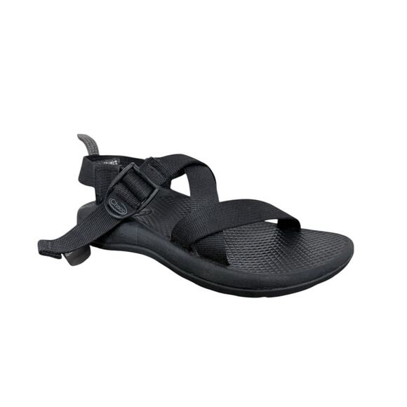 Chaco Z/1 EcoTread Outdoors Walking Sandal Big Kid Black - Unisex Size 1 - Picture 6 of 9